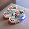 Pikkukuva 1 / 5: Frozen Elsa Mesh LED Luminous Sneakers Barn Skor Sommar Höst Röd Red 23