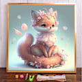 Miniatyrbillede 1 af 7: Dyr Tegneserie Ræv Trykt Stof Korssting Kit DIY Broderi Maleri Syning Håndværk Sting Design Stemplet Forskellige HMA89840 30x30cm