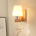 Miniatyrbillede 4 af 5: Indendørs væglampe i trækunst, moderne minimalistisk stil, lommelygte