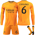 Pikkukuva 1 / 2: Real Madrid Vieras Pitkähihainen Lasten Pelipaita, Koko 24-25 Nro 6 Camavinga No.6 Camavinga No.6 Camavinga M