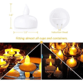 Miniatyrbillede 5 af 5: 12 LED flammefri flydende lys, vandtæt batteri Flimrende LED-fyrfadslys flyder på vand til bryllup, fest, midtpunkt, pool og spa (varm hvid) [Ener