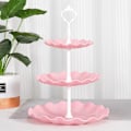 Miniatyrbild 4 av 5: 1 st Tårtställ Vit Plast Dessertbord Ställ Set 4 st 3 Vånings Cupcake Displayställ Kakbricka Rack Serveringsbricka Tårtdisplaytorn för Style 3