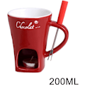 Miniatyrbild 2 av 8: Choklad Fondue Set, Keramisk Smältkruka med TeLjus, Multifunktionell 11x8,8x12cm Red