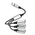 Miniatyrbild 1 av 7: USB 2.0 typ C-adapter för turister, 6 000 HUB flätad datakabel, för Samsung Galaxy S22 MacPlePro Air iPad C till 3 USB