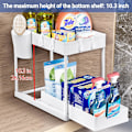 Miniatyrbild 5 av 7: 1-pack förvaring under diskho i köket, 2-vånings hylla under diskho med utdragbar låda, mångsidig förvaring under diskho i badrum för Cou White 1 White