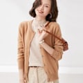 Miniatyrbilde 5 av 7: Vår 2023 Nye 15 Farger Kvinners Strikkede Cardigan Kvinneknapp Design Ensfarget Rund Hals Cardigan Ensfarget R Genser Blå XXL