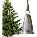 Pikkukuva 1 / 8: Metallinen joulukellon koriste, juuttinarulla, rustiikkinen äänellinen kello puuhun, seppeleeseen ja oviin Christmas tree bells