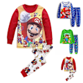 Miniatyrbillede 2 af 4: 1 Sæt Børne Pyjamas Super Mario Langærmet Trøje Sæt Nattøj A A A 130 cm