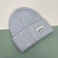 Miniatyrbillede 1 af 4: Strikket herrehue Ganni Vinter varm hue Mansjetstrikket stretch beanie Ha Light blue