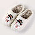 Miniatyrbilde 4 av 8: Morsomme juletoffler for menn og kvinner, elg i plysj til soverommet White Snowman J 37/38 EU