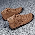 Miniatyrbillede 3 af 7: Gumrukfree Ægte Læder Sko Til Mænd 2024 Originale Mænds Sportsko Gratis Fragt Og Billige Originale Mænd Sneakers Al 9926-1-Mørk Khaki 38