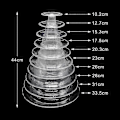 Miniatyrbild 2 av 5: 6-vånings Rund Macaron-tornställning i Plast - Displayställ för Dessert - Macaronhållare (FMY) 10 Tier