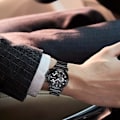 Miniatyrbillede 6 af 7: Moderne herreur multifunktionel rustfrit stål armbåndsur forretningsanalogt kvartsur lysende dato kalender ure til mænd Sort Black