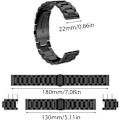 Miniatyrbillede 4 af 8: Smart Watch Rem 22mm Rustfrit Stål Armbånd Rem Kompatibel med Apple Huawei Sort Forbrugerelektronik