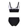 Miniatyrbild 3 av 4: Baddräkt Dam Print Set Tvådelad Baddräkt BH Badkläder Strandkläder Dam Bikini Baddräkter Blå Blue XL