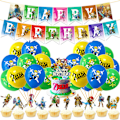 Miniatyrbild 1 av 10: The Legend of Zelda festdekorationer: Komplett set för en födelsedagsfest med Hyrule-tema! Paket 1 18-delars ballongset Package 1 18Pcs Balloons Set