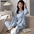 Miniatyrbild 5 av 7: M-5Xl Stor Storlek Hösten Vår Pyjamas Set För Kvinnor Kawaii Tryckning Sömnkläder För Tjej Mode Lång Ärm O. Nack Kvinnas Pijamas 9 3XL 70-80KG