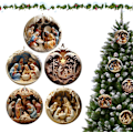 Miniatyrbilde 1 av 8: 5-delt Julekrybbe Ornamentsett, Kristne Juledekorasjoner, Souvenirgaver Packaging of 5 pieces