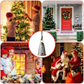 Pikkukuva 4 / 8: Metallinen joulukellon koriste, juuttinarulla, rustiikkinen äänellinen kello puuhun, seppeleeseen ja oviin Christmas tree bells