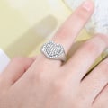 Miniatyrbilde 3 av 5: Hip Hop Guld Sølv Farge Hjertering Kobber Iced Out Cubic Zirconia Mote Delikat Smykker Gave Menn Kvinner Gull Gold