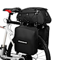 Miniatyrbillede 1 af 5: 3-i-1 cykelstativ taske bagagerumspose vandtæt cykel bagagerumspose køletaske med 2 sidehængende tasker cykel lastpose taske skuldertaske sort Black