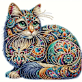 Miniatyrbild 1 av 7: Gatyztory Specialformad Diamantmålning Katt Djur Diy Diamantbroderi Heminredning Partiell Rund Borr Dia Mosaik 118 30x30cm