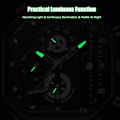 Miniatyrbillede 5 af 6: Ur Fashion Square Håndleds Ur Lysende Analogt Ur Multifunktionelt Chronograf Ur Fritids Rustfrit Stål Herre Ur Sort Sølv A Black silver A
