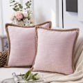 Pikkukuva 2 / 10: Maalaismainen tyynynpäällinen pellava reunuksilla 18 X 18 tuumaa 18 X 18 in