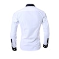 Miniatyrbillede 3 af 7: Stribede skjorter til mænd Langærmede Slim Fit Hvide Sociale skjorter Casual til mænd Business Camisa Masculina Chemise julskjorte 1036-White L