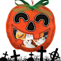 Miniatyrbillede 6 af 8: Halloween spøgelses slikpose | filt græskar slikposer – trick or treat spøgelses slikpose med gennemsigtigt vindue til Thanksgiving Day Pumpa