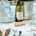 Miniatyrbild 7 av 10: Hexagon akryl bordsnummer skylt med hållare Kit Event Festskyltar Tillbehör för jul Baby Shower Party Dekoration null - B null - B