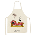 Miniatyrbilde 4 av 7: Bomull Linne Forstykke for Menn Kvinner Søt Tegneserie Katt Ermeløs Forkle Bibs Hjem Kaffe Butikk Rengjøring Baking Matlaging Forkle Stil 4 38x47cm