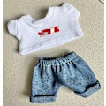 Miniatyrbild 1 av 7: /NC/Labubu Kläder Lyx 17cm Designer Märkes Docktillbehör Kostym Dockkläder White+jeans