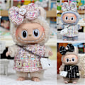 Miniatyrbilde 3 av 4: POP MART The Monsters Labubu Plysjdukke Etnisk Stil Kjole + Hodeplagg Veske (Ingen Leke) Pink