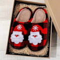 Miniatyrbillede 5 af 8: Komfortable Jule-Tøfler til Mænd og Kvinder, Elg-Plush Design Santa Claus G 42/43 EU