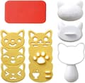 Onigiri Form - 5-delad sushimaskin - Söt katt risbollsformset - DIY Sushi Bento Köksformar