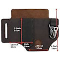 Miniatyrbillede 3 af 5: Multifunktionel bæltehylster, Læder EDC-arrangør til mænd, Leatherman-etui med penneholder, nøgleholder, lommelygteetui, EDC-etui i læder (brun)