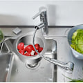Miniatyrbillede 8 af 8: Svan Mesh Si Strainer til Køkken, Rustfrit Stål Vask Si, Hængende Hane Filterkurv