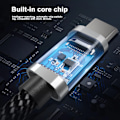 Miniatyrbild 5 av 7: USB 2.0 typ C-adapter för turister, 6 000 HUB flätad datakabel, för Samsung Galaxy S22 MacPlePro Air iPad C till 3 USB