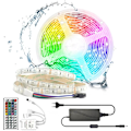 Miniatyrbilde 1 av 8: SMD5050 RGB LED-stripe - 12V Vanntett Fargeskiftende Stripe med Strømforsyning RGB LED Strip Set（IR Only）