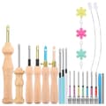 23-delars Punch Needle-set, Trä Punch Needle-set Justerbart för Vuxna Nybörjarbroderi Som Visas—max