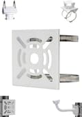 Sikkerhetskamerabrakett - med 2 ringer universal metall Vertikal stangadapter For kameraer Robust Flat og holdbar White_yu