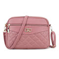 Miniatyrbillede 1 af 7: 2024 Ny firlags stor kapacitet middelaldrende kvinders taske mode rombe crossbody skuldertaske all-match kamerataske lille firkantet taske Oak Red