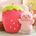 Pikkukuva 5 / 7: Kawaii mansikkapupu pehmo u2013 käännettävä porkkanatyyny, jänis, pehmolelu pojille ja tytöille Rosa gris