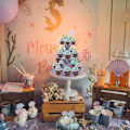 Miniatyrbild 3 av 5: Sjöjungfru Cupcake Stativ 3-nivå Kartong Cupcake Stativ för Baby Sho