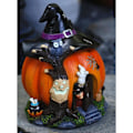 Miniatyrbillede 4 af 5: Halloween Græskar Hus Dekoration Harts Resin Have Lysende Hexe Spøgelse Kunst Håndværk Pynt