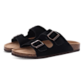 Miniatyrbillede 4 af 7: Crestar Kvinnor Classic Cork Tompa Nya Unisex Suede Flats Sandaler Med Arch Support Summer Beach Slides Justerbara Buckle Skor Crestar Suede-AT 38