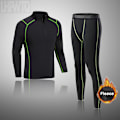 Miniatyrbild 1 av 7: Sportunderkläder för män Fleece Thermal Compression Strumpbyxor Ski Bas Layer Träningsoverall Barn Vinter Thermal Underwear Running Set B set L