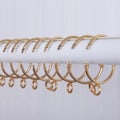 Miniatyrbilde 5 av 5: Gullfargede gardinringer, sett med 20 - Rustfrie metallgardinringer med åpningsbar design (1,5 tommer)