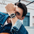 Miniatyrbillede 2 af 6: Ur Fashion Square Håndleds Ur Lysende Analogt Ur Multifunktionelt Chronograf Ur Fritids Rustfrit Stål Herre Ur Sort Sølv A Black silver A